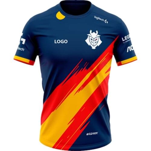 High-quality G2 Team Gaming Team Uniform T-shirt LOL CSGO Top Team Professional Player Supporter T-shirt