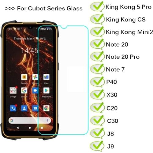 3-1PCS Tempered Glass For Cubot King Kong 5 Pro CS Mini 2 KingKong 3 Glass on Cubot Note 7 20 Pro C20 C30 P40 X30 J8 J9 Pelicula
