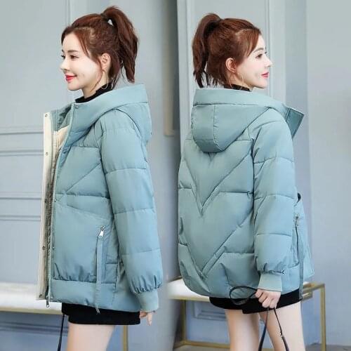 Winter Padded Jacket Women Short 2021 New Korean Version Loose Thick Coat Large Size Women