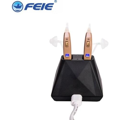 1 Pair Rechargeable Ear Hearing Aid Apparatus High Power Hearing Aids Ear Instrument Double Earphones Deafness Device S-210sl