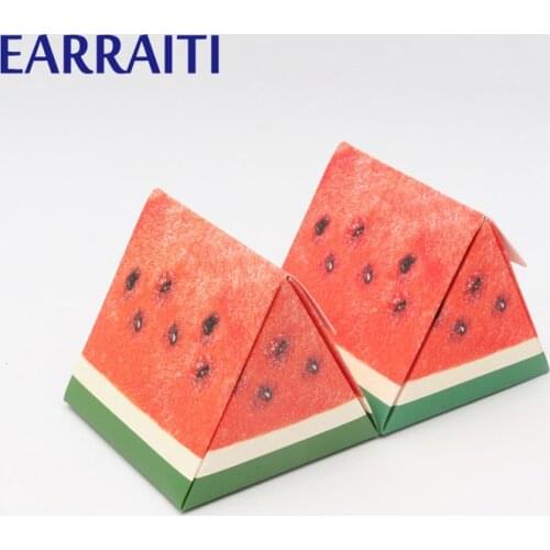 12PCS 11x11x11CM Small Cookie Box Chocolate Candy Gift Box Packaging For Birthday Party Decoration Kids Fruit Watermelon Shape