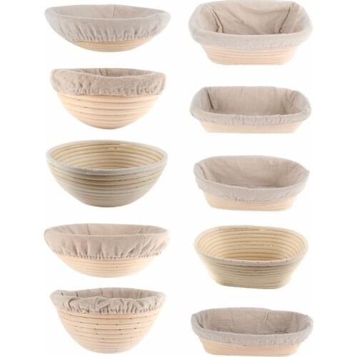 2 Shapes Fermentation Rattan Basket Country Bread Baguette Dough Banneton Brotform Proofing Proving Baskets
