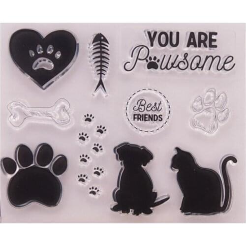 2 Sheet Cats Claw Butterfly Transparent Clear Silicone Stamp Seal DIY Scrapbooking Rubber Coloring Diary Decoration Reusable