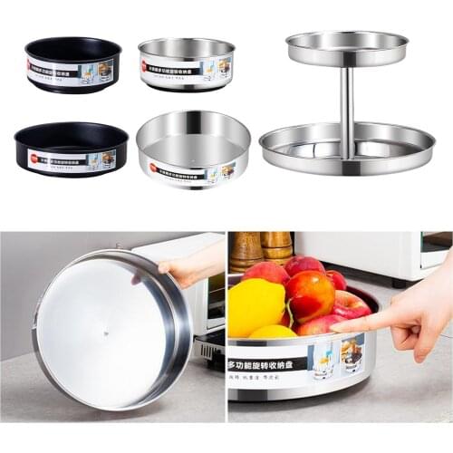 360 Degree Rotating Serving Tray Plate Kitchen Spice Seasoning Bottle Storage Organizer for Dry Food Snack