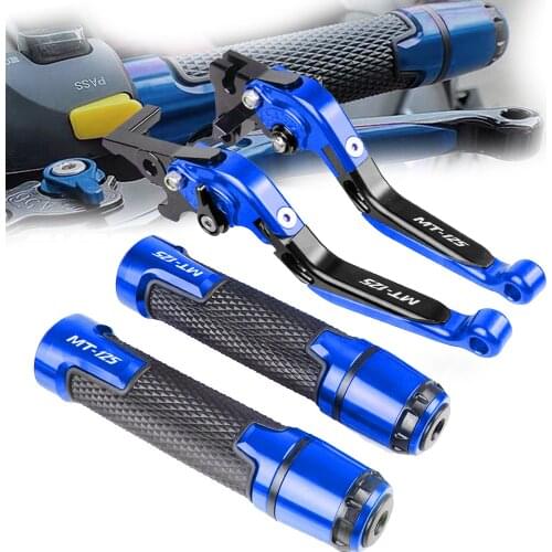 Motorcycle Accessories Brake Clutch Lever Adjusable+Hand Grip Handlebar For YAMAHA MT125 MT-125 2014 2015 2016 2017 2018 MT 125