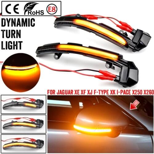 Car Accessories Dynamic Turn Signal Light LED Side Mirror Indicator Blinker Fit for Jaguar XK XKR X150 2007-2014 XE X760 15-20