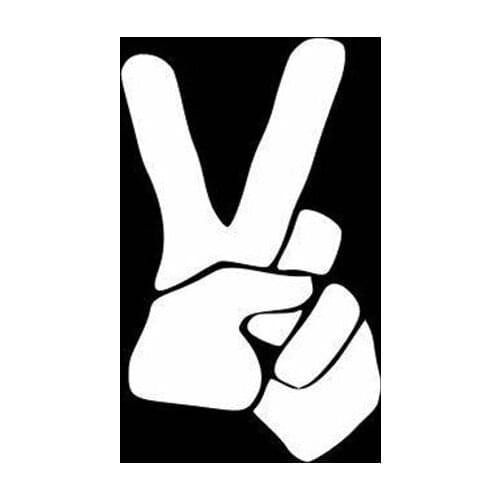 Black/Sliver Peace Hand Gesture Decal Waterproof Removable Art Modern Rear windshield Decor Car Window S1013