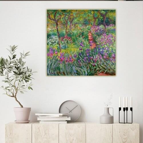 Citon Claude monet《The Iris Garden at Giverny,1899-1900》Canvas Oil Painting Art Picture Wall Background Decor Home Decoration
