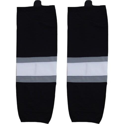 COLDINDOOR 100% Polyester black Ice Hockey Socks Good Quality Shin Guards W012