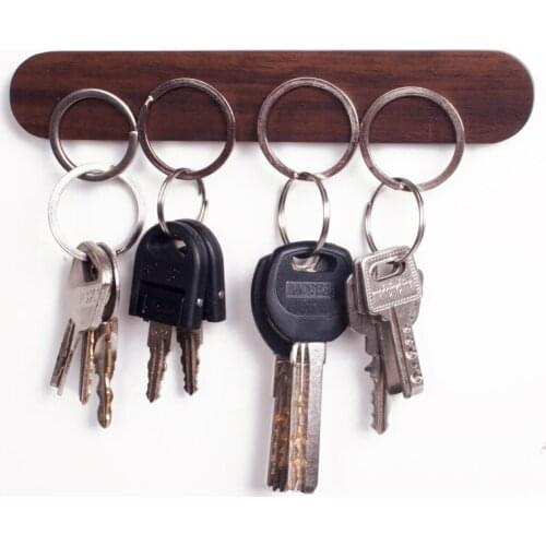 Wood Key Holder Wall Key Storage Organizer Strong Magnetic Key Rack Hanger Key Ring Hooks Clerk Housekeeper on the wall