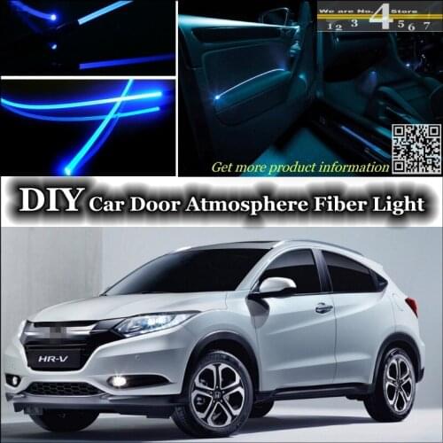 For Honda HR-V interior Ambient Light Tuning Atmosphere Fiber Optic Band Lights Inside Door Panel illumination Not EL light