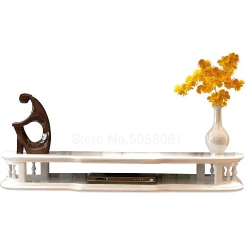 Mediterranean style environmentally friendly paint wall hanging TV cabinet bedroom set top box shelf creative router rack