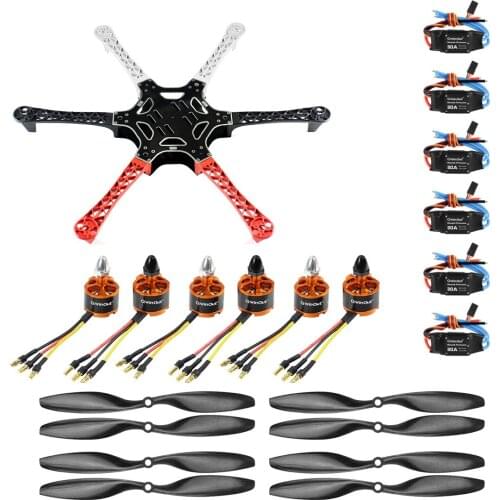 F550 DIY 6-Axle Drone Kit 550mm Hexacopter unassembled Frame Kit RC 30A ESC + 920KV Motor + 1045 Propeller RC Helicopter