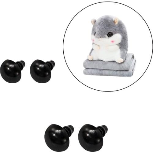 MIUSIE 200 Pairs/Bag Black Plastic Glass Eyes 5/6/8/10/12mm Needle Felting Teddy Bears Dolls Animals Crafts Dolls Accessories