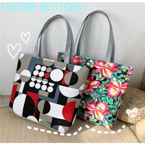 Ethnic Style Printing Does Not Fade 2021 New One-shoulder Canvas Large-capacity Shopping Bag Fashionable and Multifunctional