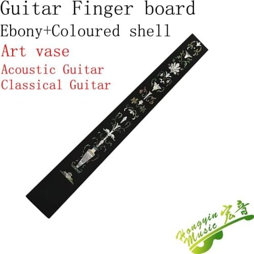 Ebony Wood Art Vase Pattern Color Shell Mosaic Finger board Classical Guitar Fingerboard Acoustic Guitar Making Wood Material