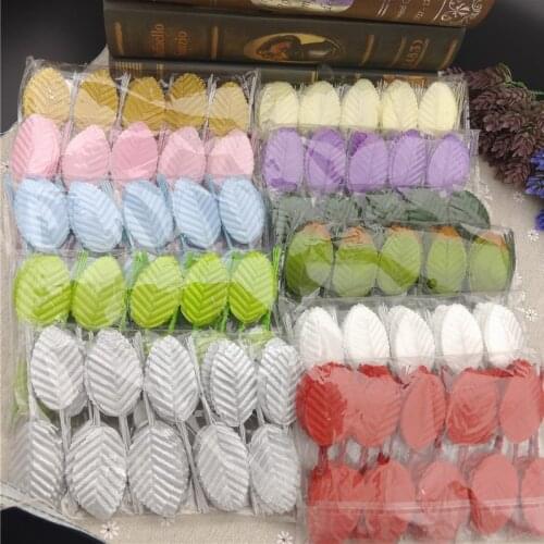 200pcs Mini Nylon Silk Leaf-shaped Leaves Artificial Flower For Wedding Decor DIY Wreath Gift Scrapbooking Craft Fake Flower
