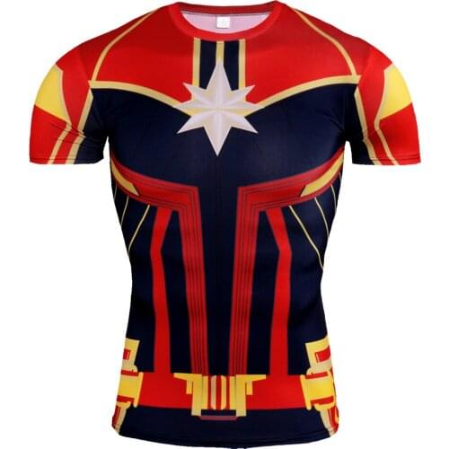 Compression Shirt Men Women Sport T Shirt 3D Printed Captain Cosplay Costume Tees Fitness Gyms Workout Clothing Running Tshirt