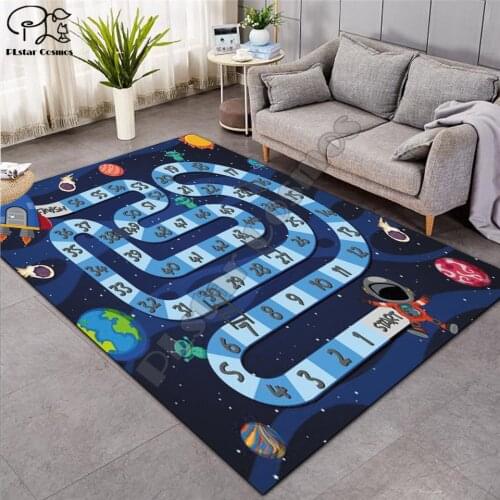 Crawling mat Fantasy fairy Cartoon Kids Play Mat Board Game mat map Large Carpet for Living Room Cartoon Planet Rugs Maze -7