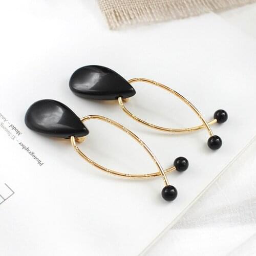 Water Drops Resin Rope Round Earrings Alloy Cross Bow Personality Earrings Fashion Urban Style Trend Jewelry Female Gifts