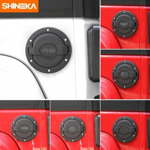 SHINEKA Zinc Alloy + ABS Base Fuel Tank Cover Gas Cap Cover Oil Filler 2/4 Door For Jeep Wrangler JK 2007-2016