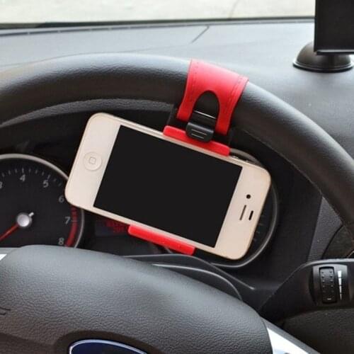 Multi-function Car Steering Wheel Phone Holder Clip Fixed Telescopic Mount GPS Support Mobile Phone Holder Stand Car Accessories