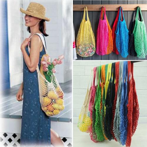 Reusable String Fruit Storage Handbag Totes Women Shopping Mesh Net Woven Bag Shop Grocery Tote Bag New Mesh Shopping Bag