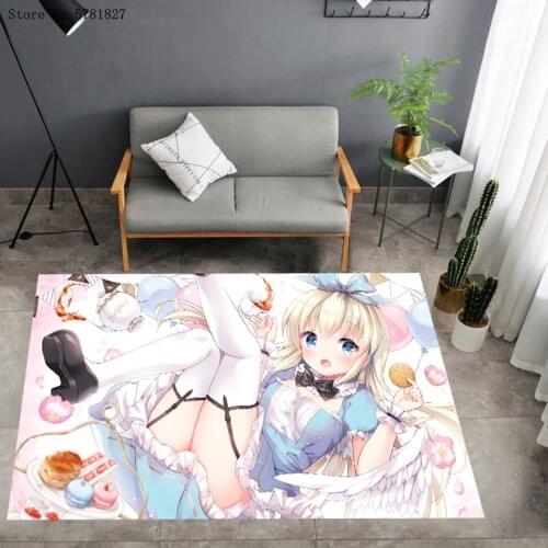 Cartoon Anime Carpet 3D Print Sexy Beautiful Girl Rug Kitchen Doorway Floor Carpet For Bedroom Baby Play Floor Rug Decoration