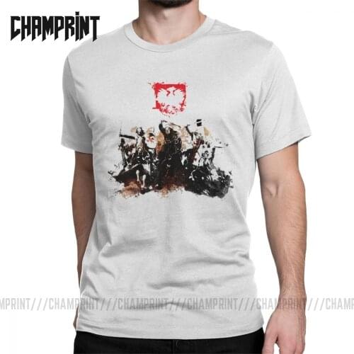 Polish Knights Men T Shirt Poland Husaria Warszawa Eagle Polska Vintage Tee Shirt Short Sleeve T-Shirt 100% Cotton Original