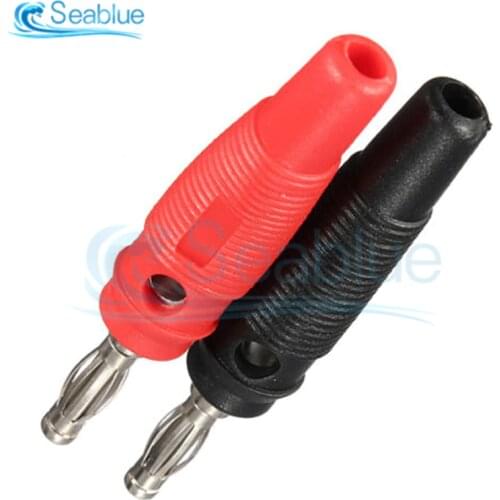 10Pcs/lot 4mm Plugs Audio Speaker Nickel Plated Banana Plugs Connectors 4mm Black Red Musical Speaker Cable Wire