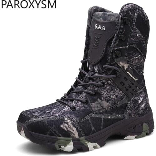 PAROXYSM 2020 New Camo Military Boots Men Special Force Tactical Outdoor Desert Non-slip Combat Shoes Man Hiking Hunting Boot