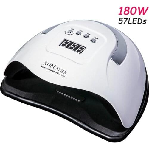 New SUN X7MAX 180W LED Lamp Nail Dryer Machine UV Lamp Gel Polish Dryer Lamp 57 LEDS Lamp Nail LCD Display Nail Art Tool