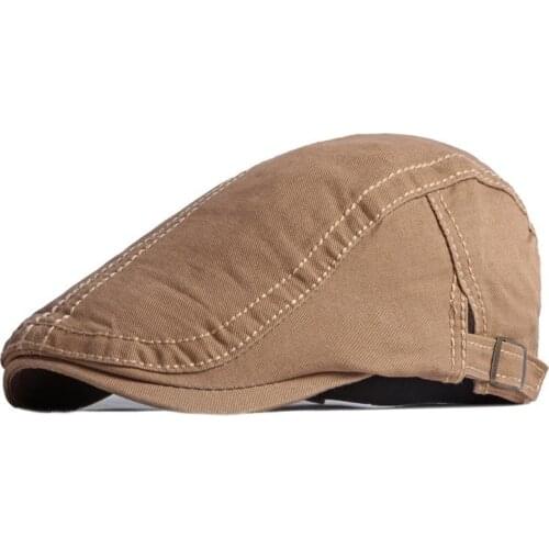 Cotton Spring Summer Solid Newsboy Caps Flat Peaked Cap Men and Women Painter Beret Hats 84