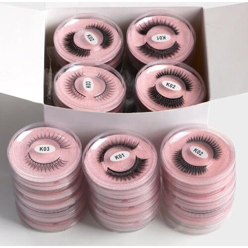 Wholesale lashes eye bulk 4/10/20/50/100 PCS natural long false eyelashes fluffy wispy faux 3d mink lashes soft thick handmade