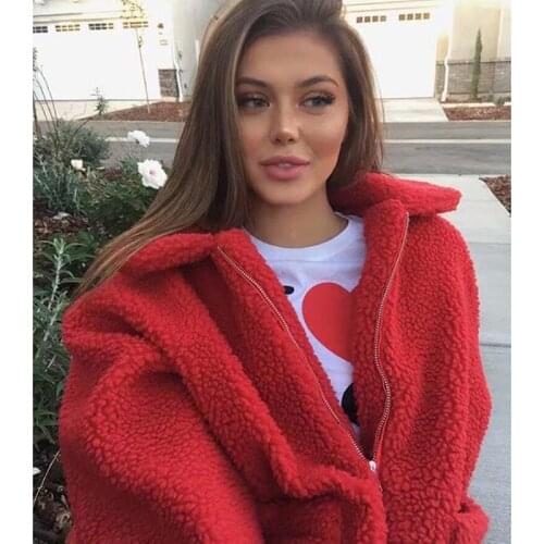 Plush Jacket Casual Womens Fall Winter 2020 European American Faux Fur Sheepskin Coats Loose Especially Female Fluffy Top Warm