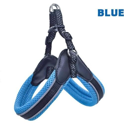 Durable Luxury Leather Mesh Cotton Simple Style Reflective Dog Leashes Harness