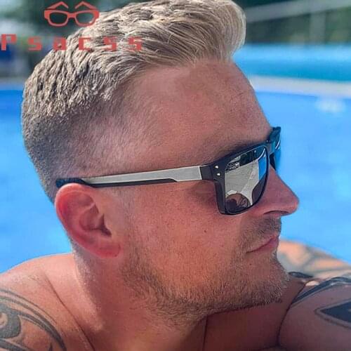 Psacss Square Polarized Sunglasses Men TR90 Frame High-End Sun Glasses For Male Driving Sport gafas/lentes de sol hombre UV400