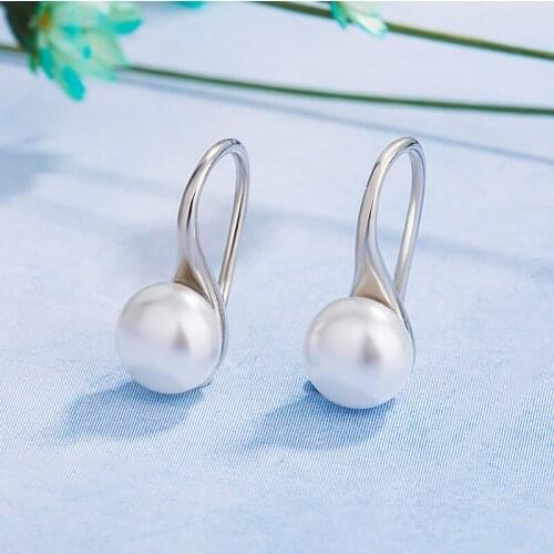 S925 Silver color Ggarnet Earring Pearl Jewelry Orecchini Fine Silver 925 Jewelry Bizuteria Kolczyki Gemstone Drop Earring Women