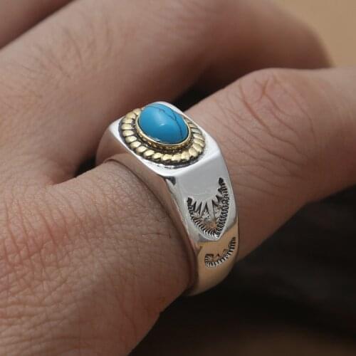 S925 sterling silver eagle fashion jewelry Thai silver men and women vintage eagle