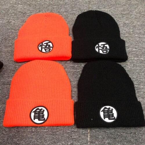 Embroidery Dragon Ball z Beanie Hat Women Men Knitted Warm Winter Hats For Women Men Solid Hip-hop Casual Cuffed Beanies Bonnet