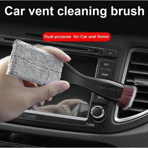 2 In 1 Car Air Conditioner Vent Brush Car Grille Cleaning Tool Auto Interior Detailing Blinds Dust Brush Car Styling Accessories