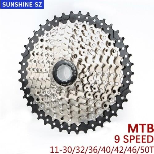 SUNSHINE MTB Cassette 9Speed 11-30/32/36/40/42/46/50T Mountain Bike Flywheel Separate Bicycle Freewheel Sprocket For Shimano