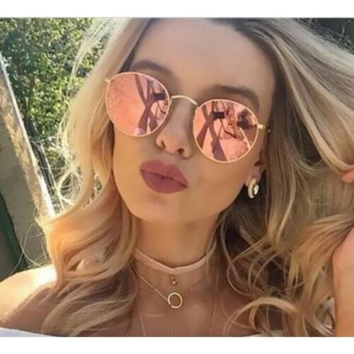 Brand Design Round Sunglasses Women Men Brand Designer Vintage Retro Mirror Sun Glasses For Women Female Ladies Sunglass