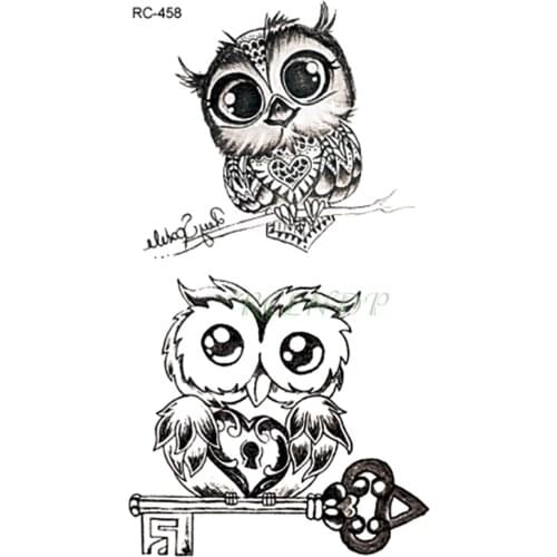 Waterproof Temporary Tattoo lovely owl on ankle tatto stickers flash tatoo fake tattoos for girl women lady