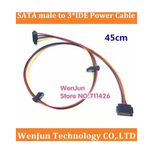 High Quality SATA male to 3 IDE female Power Cable SATA to IDE connector cable