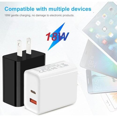 Charging Adapter Quick Charging Safe Shock-proof Type-C QC3.0 18W USB Charger for Smartphone