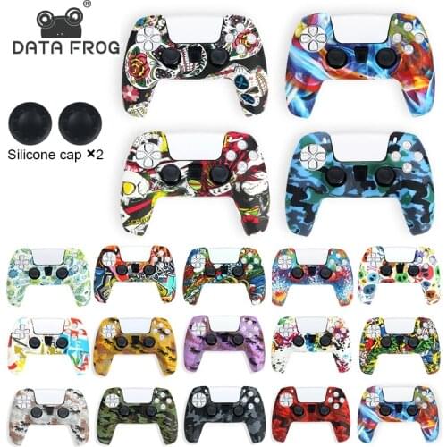 Data Frog Protective Case Silicone Cover For PS5 Controller Anti-Slip Skin Protection Case For Playstation 5 Gamepad Accessories