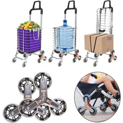 1 Pair 360 Swivel Shopping Cart Trolley Grocery Carts Heavy Duty Replacement Triangle Wheels Foldable Condo Pull Utility Folding