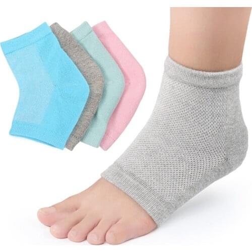 2pieces=1pair Hot Sale Mesh Gel Anti-Drying Heel Socks Protector Plantar Fasciitis Sports Pads Sweat-Absorbent Health Care Tools