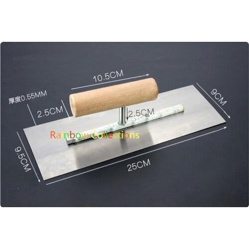 250x95mm High Quality Spring Steel Blade Wood Handle Plaster Trowel Construction Concrete Spatula Tool Free Shipping